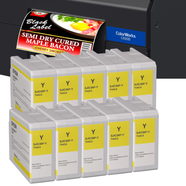 Tintenkartuschen Set Gelb C6000_C6500 mit Drucker